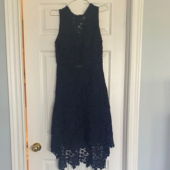 Joie | Dresses | Joie Navy Lace High Low Dress | Poshmark